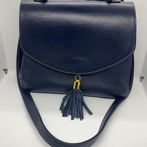 Onna Ehrlich navy blue handbag made in the USA - Picture 7 of 10
